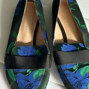 Floral Blue and Green Loafers
